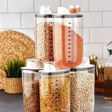 Aesco Kapaklı Vakumlu Erzak Saklama Kabı, 2000 ml Kapasite ile Düzenli Mutfak