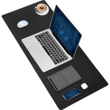 Aesco Dikişli Kenar Dayanıklı Deri Mouse Pad, Büyük Boy