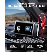 Aesco Zorla Çalıştırma ve Lastik Şişirme Fonksiyonlu Jump Starter - 16000MAH