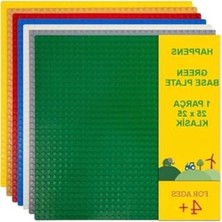 Aesco 11023 Classic Yeşil Zemin Plaka, +4 Yaratıcı Oyuncak Yapım Seti (1 Parça) 25CMX25CM, Baseplate