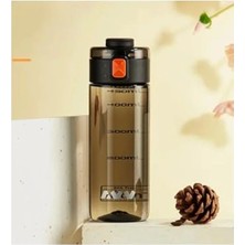 Aesco Tkk 450ML Taşıma Kulplu Kilitlenebilir Kapak Ölçü Skalalı Rahat Içim Tritan Spor Matara (Siyah)