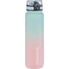 Aesco 1000ML Kapasiteli Çift Renkli Motivasyonel Su Matarası, Sızdırmaz Kapak