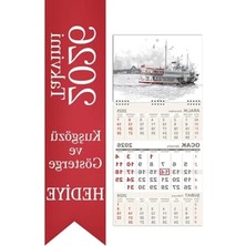 Aesco 2026 Minik Boy Gemici Takvimi Denizci Duvar Takvimi 24X52 cm