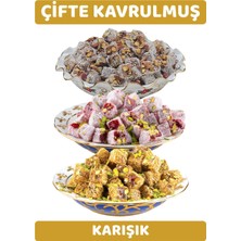 Çifte Kavrulmuş Antep Fıstıklı Karışık Lokum 250 gr Hindistan Cevizli - Narlı - Kadayıflı