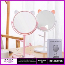 Trend Kapında Oval Kedi Kulaklı Takı Organizer Ayna