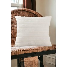 New Global Buldan Dokuma Bohem TASARIM%100 Pamuklu 45X45CM Kırlent Kılıfı Krem Bej