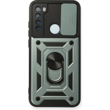 Trend Kapında Xiaomi Redmi Note 8 Kılıf Pars Lens Yüzüklü Silikon - Yeşil