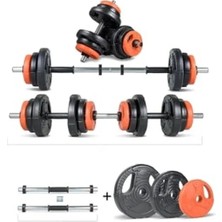 Aesco Multifonksiyonel Halter Seti, Turuncu ve Siyah Renk ile Spor Için