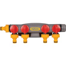 Hozelock 2150H Dört Çıkışlı, Dörtlü (4'lü), Vanalı Musluk Bağlantısı, Dağıtıcı Adaptörü