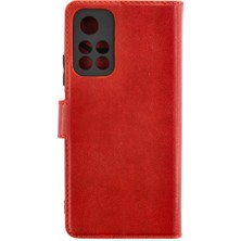 Xiaomi Redmi Note 11T Kılıf Trend S Plus Kapaklı Kılıf - Kırmızı