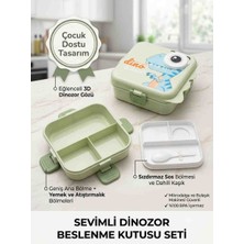 Leva Hause Beslenme Kabı 3 Bölmeli Kilitli Sızdırmaz Kapak 17X17 Hayvan Figürlü Lunch Box Plastik