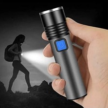 Aesco Profesyonel Ultra Güçlü T6 LED Zoom El Feneri, Taşınabilir