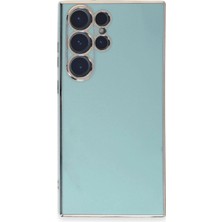 Trend Kapında Samsung Galaxy S23 Ultra Kılıf Volet Silikon - Açık Yeşil