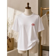 Me Selection Chic Baskı Tasarım %100 Pamuk Kadın Basic Tişört
