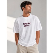 Me Selection Summer Vibes Tasarım %100 Pamuk Unisex Basic Tişört