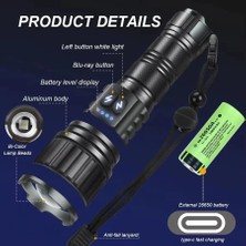 Trend Kapında Bedotech Bd-14 10W Tg LED Alüminyum Alaşımlı Zoomlu Type-C Şarjlı El Feneri