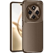 Tecno Spark 30C Kılıf Auto Focus Karbon Kapak - Kahverengi