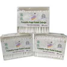 Lux Pamuklu Kağıt Kulak Çubuğu, 3 Paket, Toplam 600 Adet