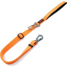Tailpetz Travel Leash Araç Emniyet Tokası Kedi Köpek Gezdirme Sevk Kayışı (Turuncu, Medium 2cm)
