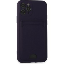Trend Kapında Apple Iphone 11 Pro Kılıf Kelvin Kartvizitli Silikon - Derin Mor