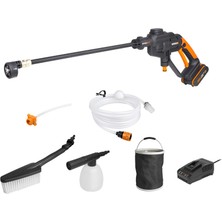 Worx WG620E.2 20VOLT 2.0AH. Li-Ion 24 Bar Basınçlı Yıkama Tabancası + 4 Parça Yıkama Seti
