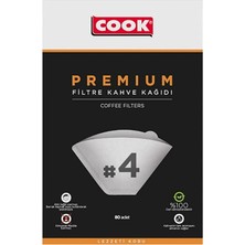 Cook Premium Filtre Kahve Kağıdı, Ebat 4, 80 Adet