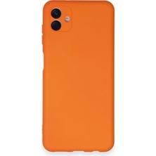 Samsung Galaxy A04 Kılıf Nano Içi Kadife Silikon - Turuncu