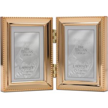 Lawrence Frames Klasik Boncuk Resim Çerçevesi, 2,5x3,5 Çift, Altın, 2 Adet