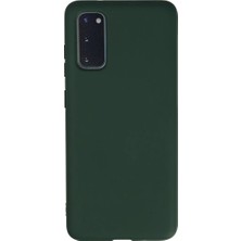 Samsung Galaxy S20 Kılıf Nano Içi Kadife Silikon - Koyu Yeşil