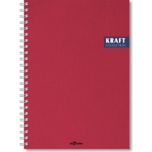Le Color Kraft Ofis Defter Spiralli Çizgili Kırmızı