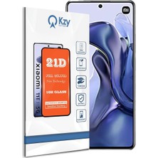 KZY İletişim Kzy Iletişim Xiaomi Mi 11T ile Uyumlu Tam Kaplayan 21D Temperli Ekran Koruyucu Cam