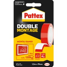 Pattex Double Montage Çift Taraflı Montaj Bandı, Iç ve Dış Mekanlar Için Uygun Ekstra Güçlü ve Dayan