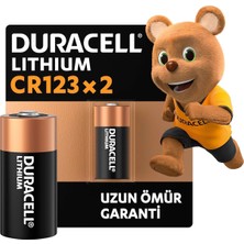 Duracell CR123 Yüksek Güçlü Lityum Pil (2’li Paket) 3V (CR123A / CR17345) – Uzun Kullanım Ömrü – Kam