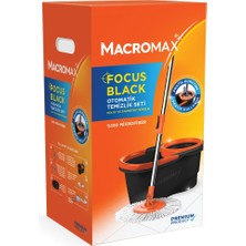 Macromax Macro Max Focus Otomatik Temizlik Seti, Pedalsız Döner Sıkmalı 360 Başlıklı Mikrofiber Paspas