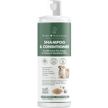 Kahu Naturals Tendercare Şampuan ve Nemlendirici, Yavru ve Hassas Cilde Sahip Kedi ve Köpekler Için,