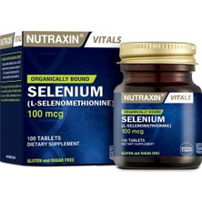 Nutraxin Vitals Selenium (L-Selenomethionine) 100 Mcg 100 Kapsül Takviye Edici Gıda