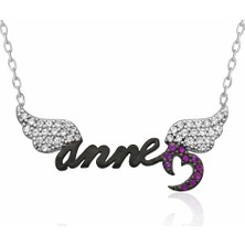 Tienda Elegante Gümüş Melek Annem Bayan Kolye