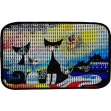 ‎Miapet Miapet Elekli Desenli Kedi Tuvalet Önü Paspası 60 x 45 cm Gece
