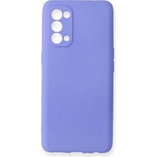 Trend Kapında Oppo Reno 5 Kılıf First Silikon - Lila