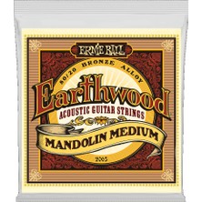 Ernie Ball P02065 Earthwood Mandolin Orta Döngü Sonu 80/20 Bronz Akustik Gitar Telleri, Ölçer 10-36