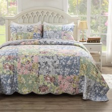 Greenland Home Emma Stil Yorgan Seti, 3 Parça Tam/kraliçe, Gri
