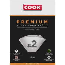 Cook Premium Filtre Kahve Kağıdı, Ebat 2, 80 Adet