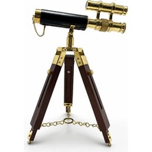 Najmaddin Karg Pirinç Tripod Teleskop Dekoru Ahşap Ayaklı NI5392B Najmaddin