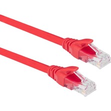 Lunatic Tkz 30 cm Kırmızı Cat6 RJ45 Lan Kablosu Uçları Fabrikasyon Takılı Bilgisayar Modem Internet
