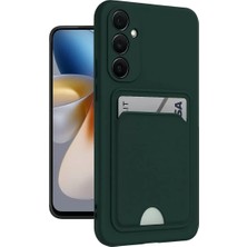 Samsung Galaxy M15 Kelvin Kartvizitli Silikon - Koyu Yeşil