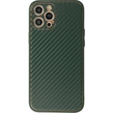 Apple iPhone 12 Pro Max Kılıf Coco Karbon Silikon - Yeşil