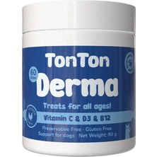 Tonton Kedi ve Köpek Deri & Tüy Bakımı Için Glutensiz Çiğnenebilir 60 Tablet Kolajen Içerikli
