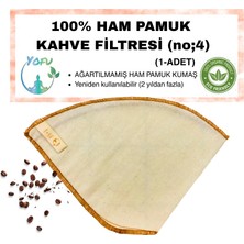 Yofu Yoga And Food (1 Adet) Yıkanabilir, Kumaş Kahve Filtresi (No:4) AĞARTILMAMIŞ%100 Ham Pamuk, Organik, Ekolojik Filt