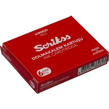 Scrikss Kartuş Dolma Kalem Kartuşu 6'lı Paket Kırmızı