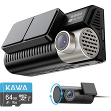 Kawa D11 2 Kameralı Ön/arka 4K+1080P Starvıs Sensörlü Yapay Zeka Destekli Wi-Fi Gps'li Araç Kam